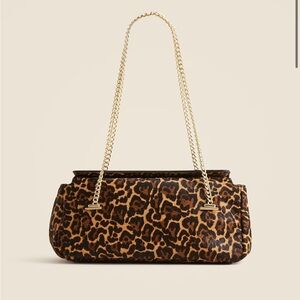 J.Crew Chain strap bag in leopard print calf hair, NWT
